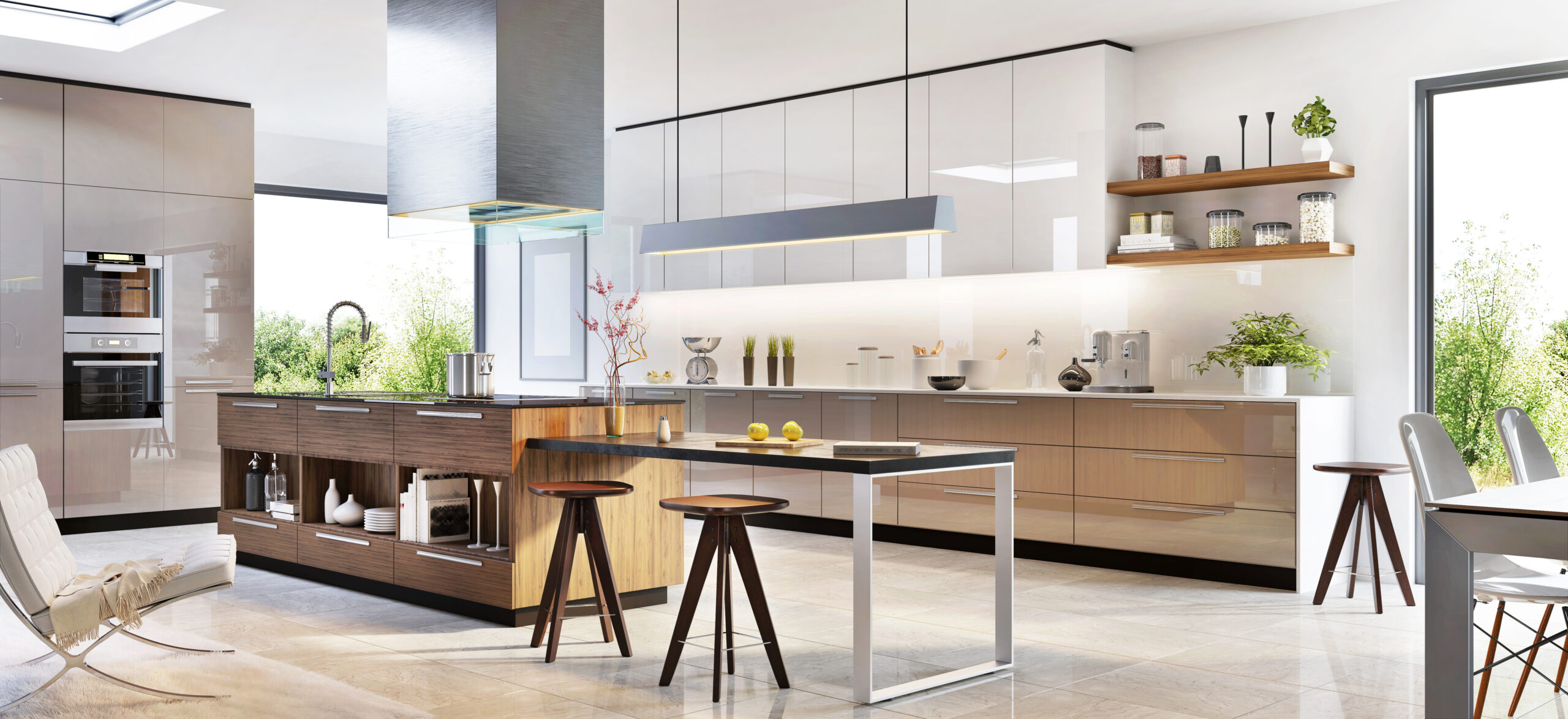 Modern kitchen interior design in a luxury home in Seattle
