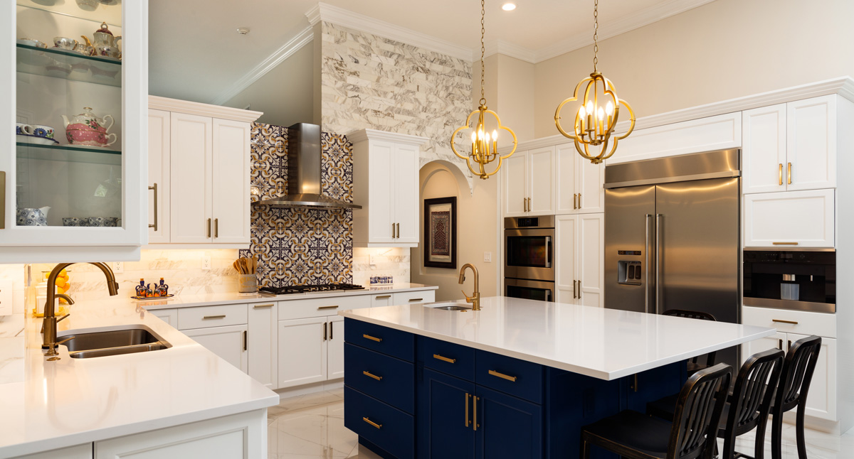 A newly remodeled kitchen with white countertops and cabinets in Seattle.